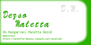 dezso maletta business card